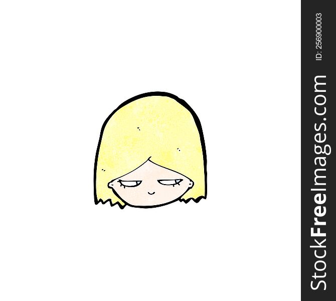 Cartoon Blond Girl S Face Looking Annoyed