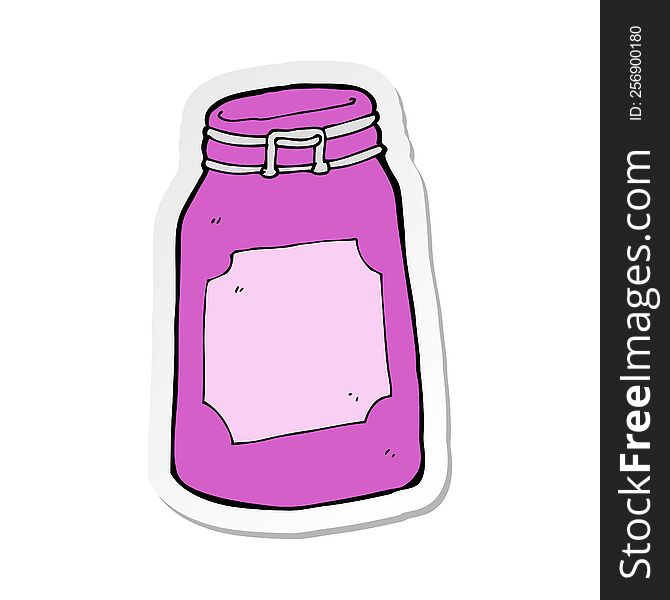 sticker of a cartoon jar