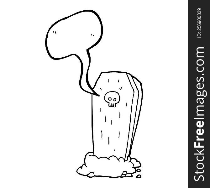 Speech Bubble Cartoon Spooky Coffin