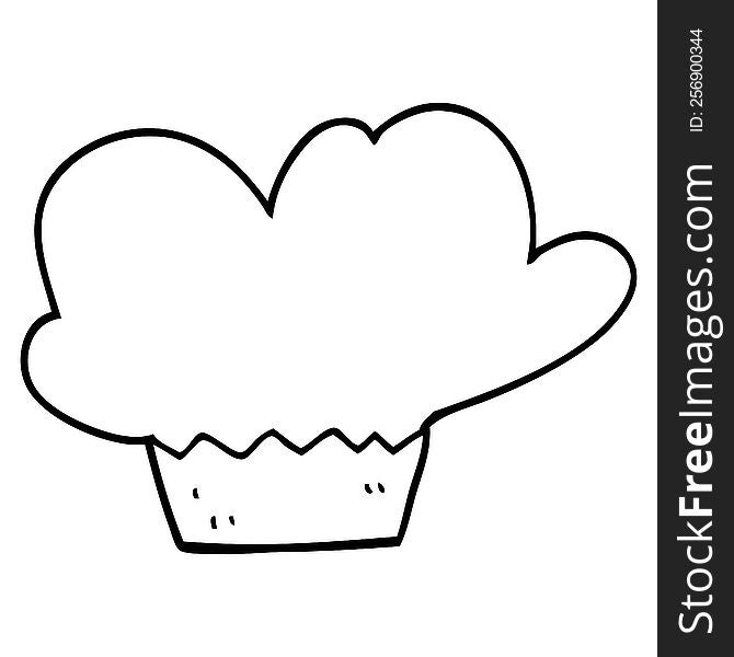 line drawing cartoon muffin