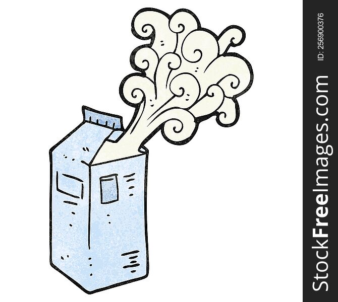 freehand drawn texture cartoon milk carton exploding