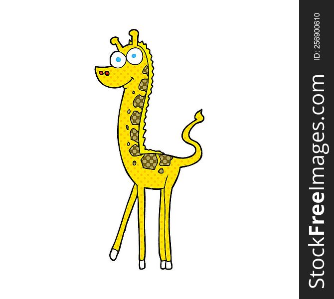 freehand drawn cartoon giraffe