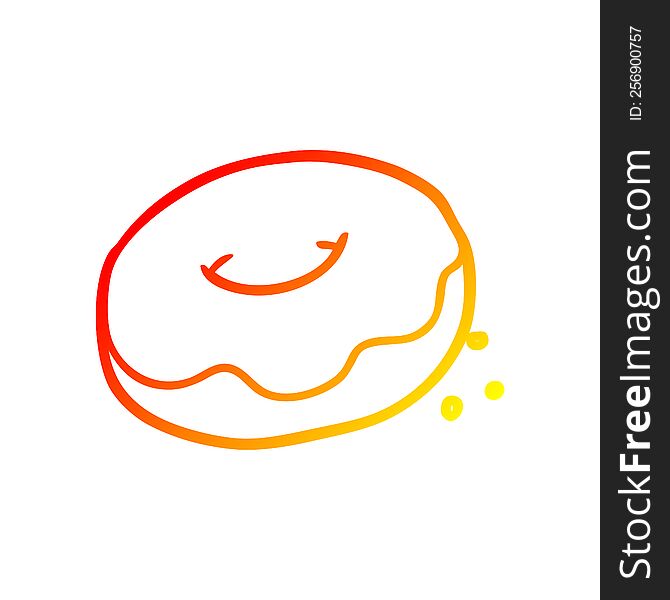 warm gradient line drawing of a donut with sprinkles