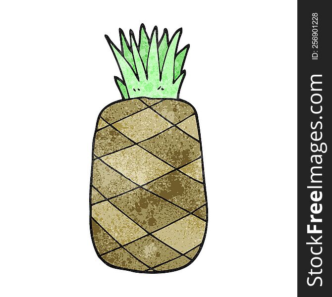 freehand textured cartoon pineapple