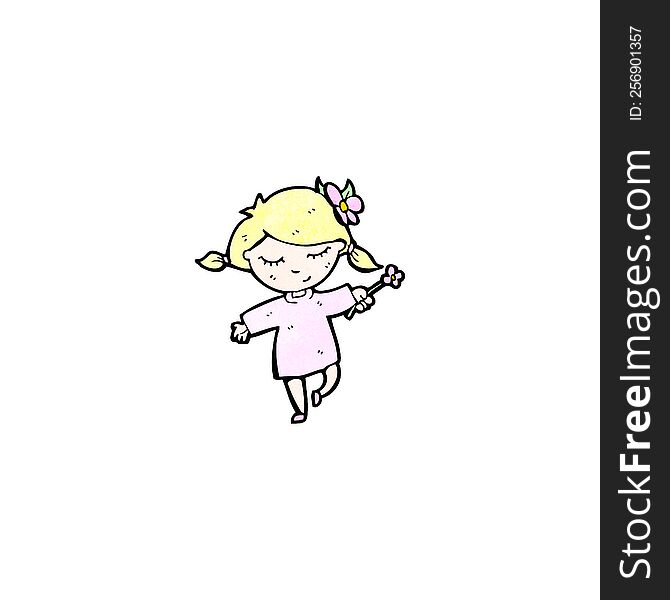 Cartoon Happy Blond Girl