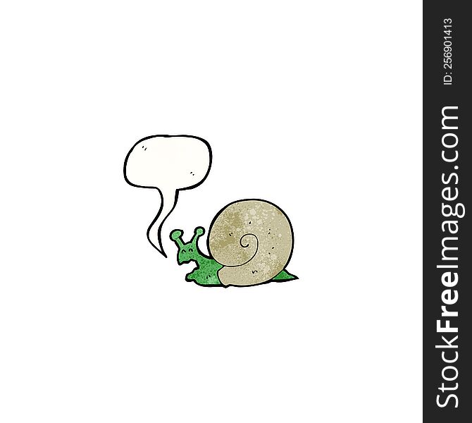 snail with speech bubble cartoon