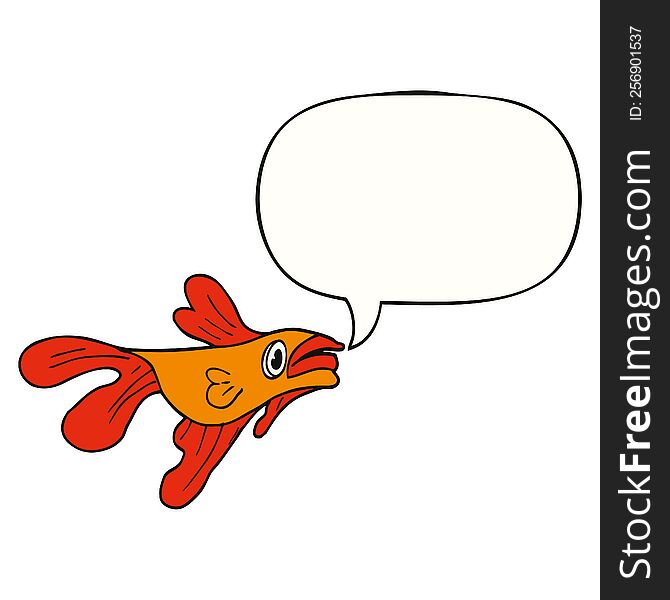 Cartoon Fighting Fish And Speech Bubble