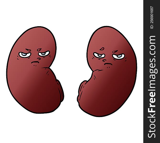 cartoon irritated kidneys. cartoon irritated kidneys