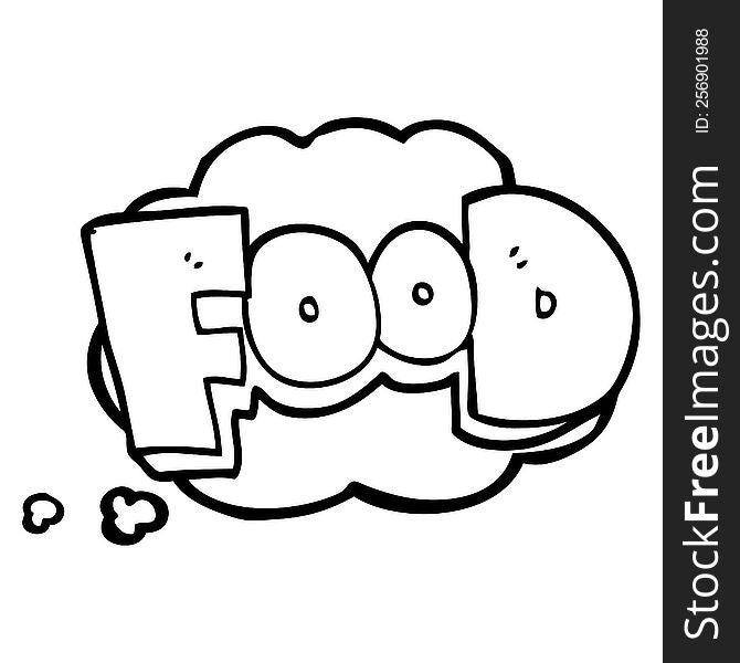 Thought Bubble Cartoon Word Food