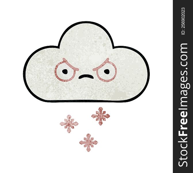 retro grunge texture cartoon snow cloud