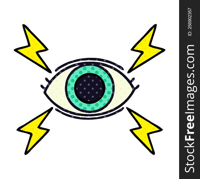 comic book style cartoon of a mystic eye