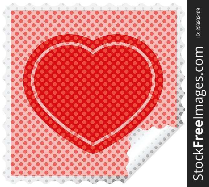 heart symbol graphic square sticker stamp. heart symbol graphic square sticker stamp