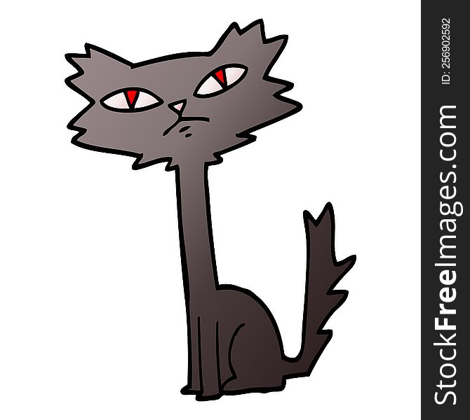 vector gradient illustration cartoon halloween black cat