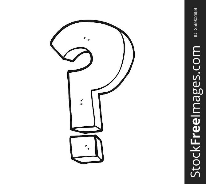 Black And White Cartoon Question Mark Symbol