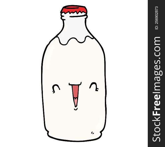 cute cartoon milk bottle