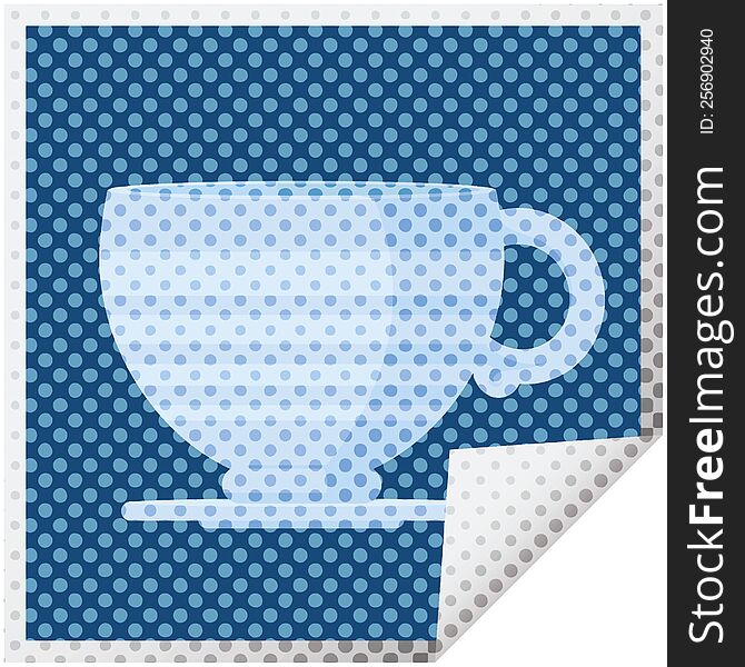 coffee cup graphic vector illustration square sticker. coffee cup graphic vector illustration square sticker