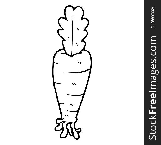 line drawing cartoon carrot
