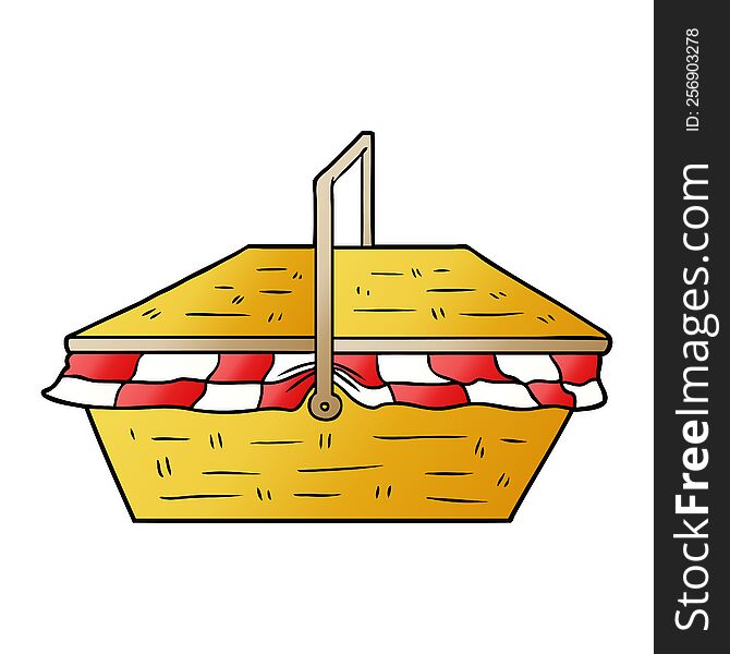 cartoon picnic basket. cartoon picnic basket