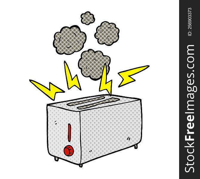 Cartoon Faulty Toaster
