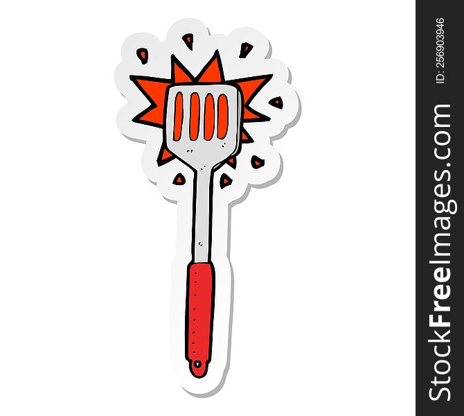 Sticker Of A Cartoon Kitchen Spatula