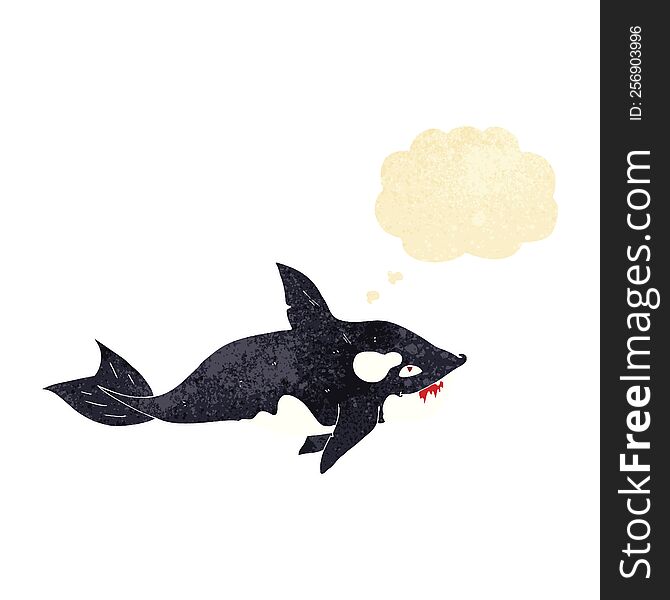 cartoon killer whale with thought bubble