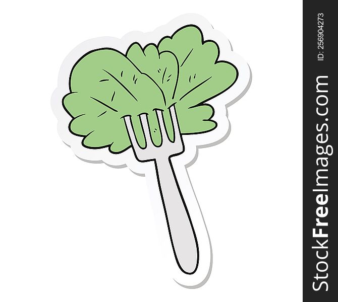 sticker of a cartoon salad leaves