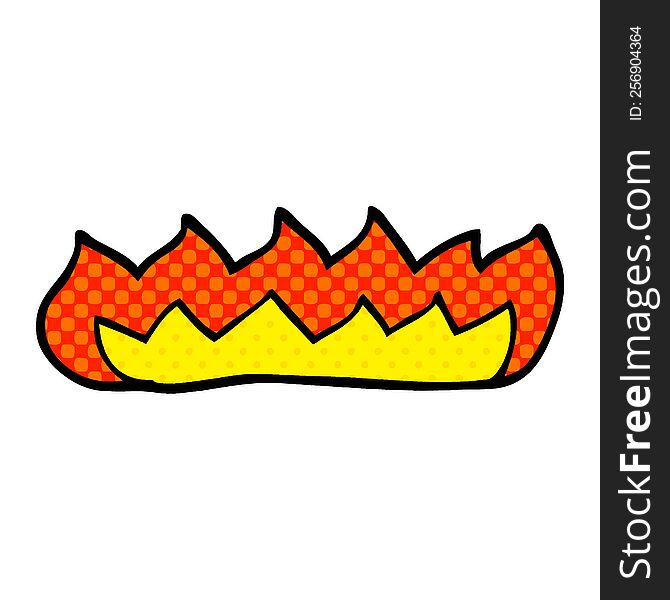 cartoon doodle burning flames