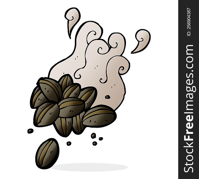 cartoon aromatic coffee beans. cartoon aromatic coffee beans