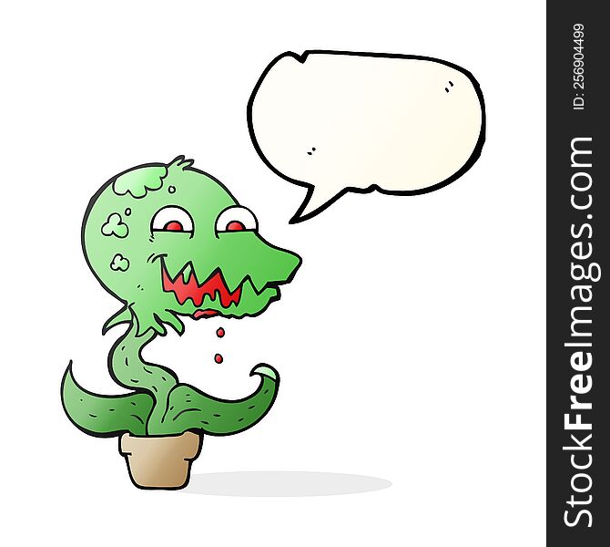 speech bubble cartoon monster plant