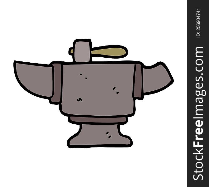 cartoon doodle heavy old anvil