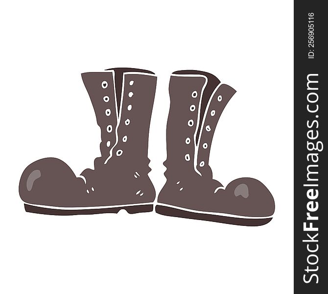 flat color illustration of shiny army boots. flat color illustration of shiny army boots