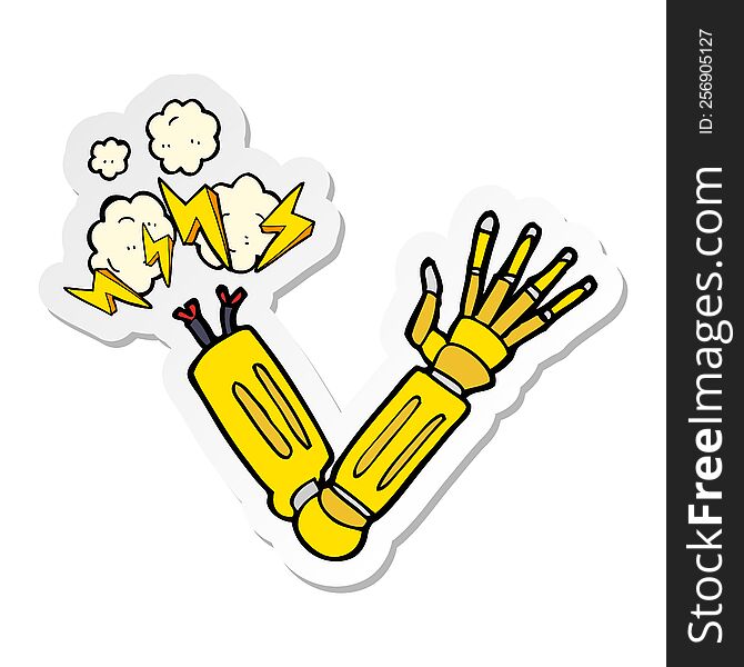 sticker of a cartoon robot arm