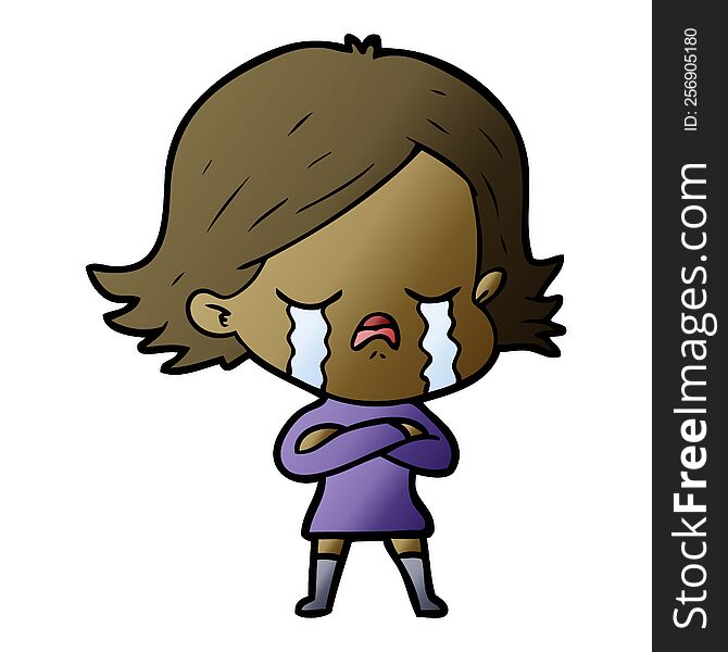 cartoon girl crying. cartoon girl crying
