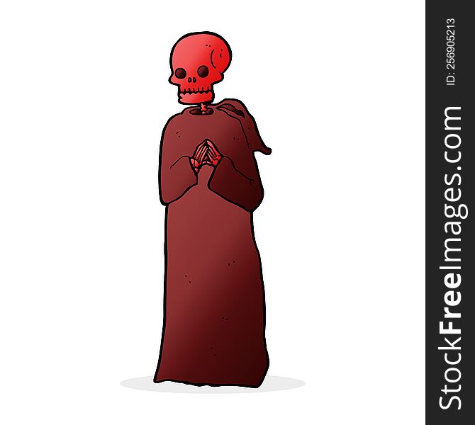 Cartoon Spooky Skeleton In Robe