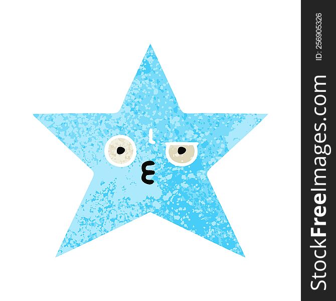 retro illustration style cartoon of a star fish