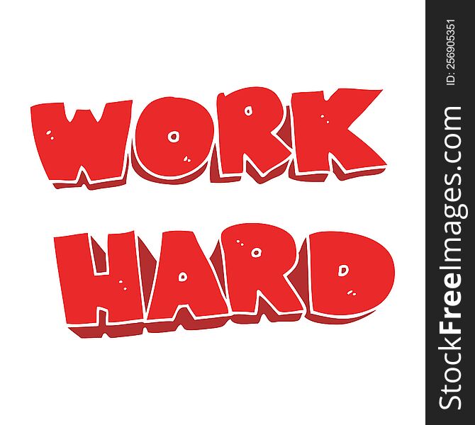 flat color illustration of work hard symbol. flat color illustration of work hard symbol