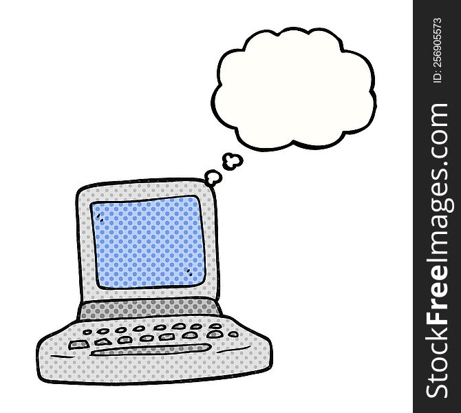 thought bubble cartoon old computer