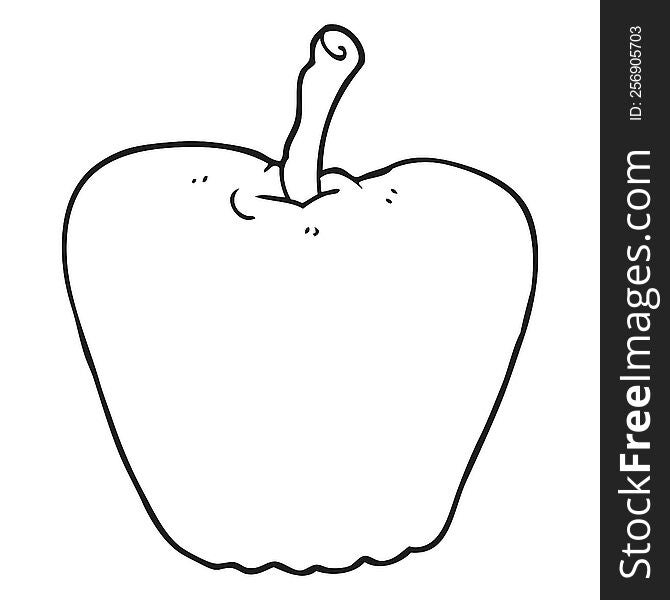 freehand drawn black and white cartoon grinning apple. freehand drawn black and white cartoon grinning apple