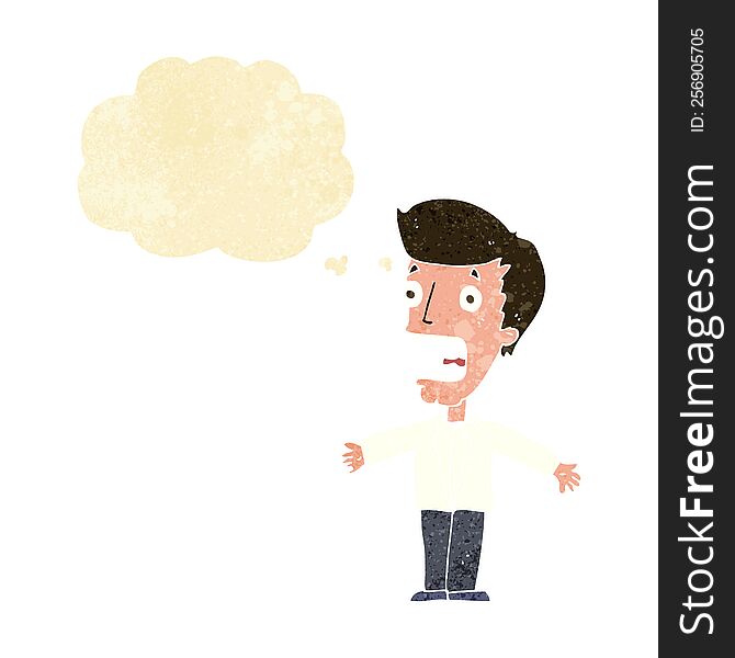 Cartoon Screaming Man With Thought Bubble