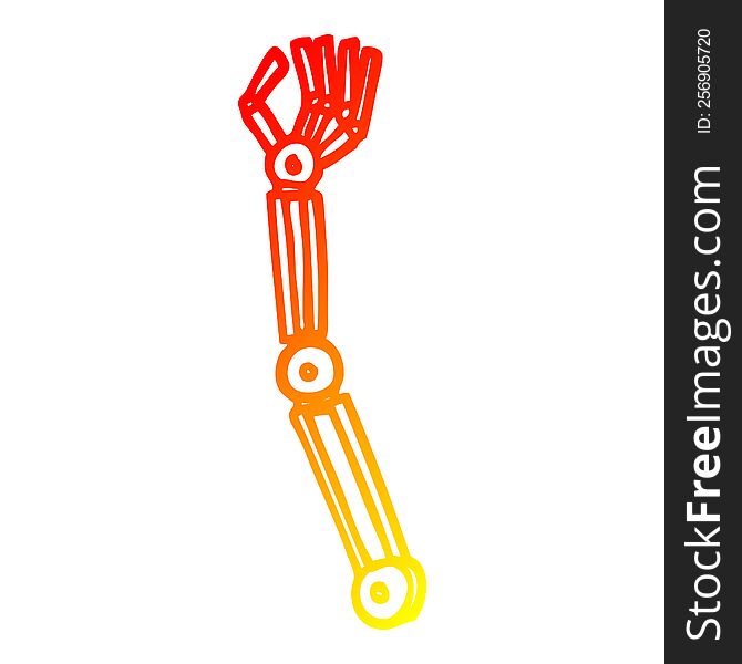 Warm Gradient Line Drawing Cartoon Robotic Arm