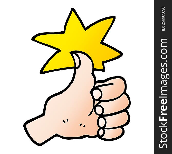 Vector Gradient Illustration Cartoon Thumbs Up Symbol