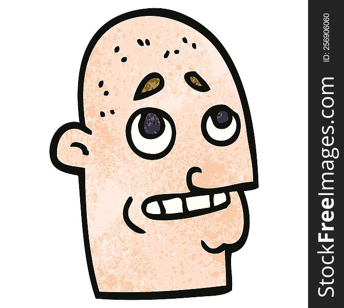 cartoon doodle bald man