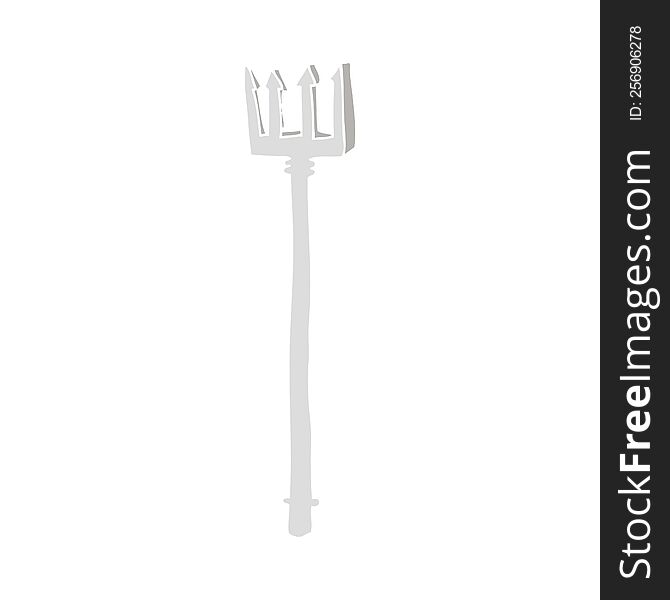 flat color illustration of devil fork. flat color illustration of devil fork