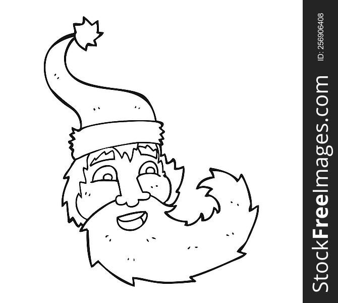 Black And White Cartoon Santa Claus Laughing
