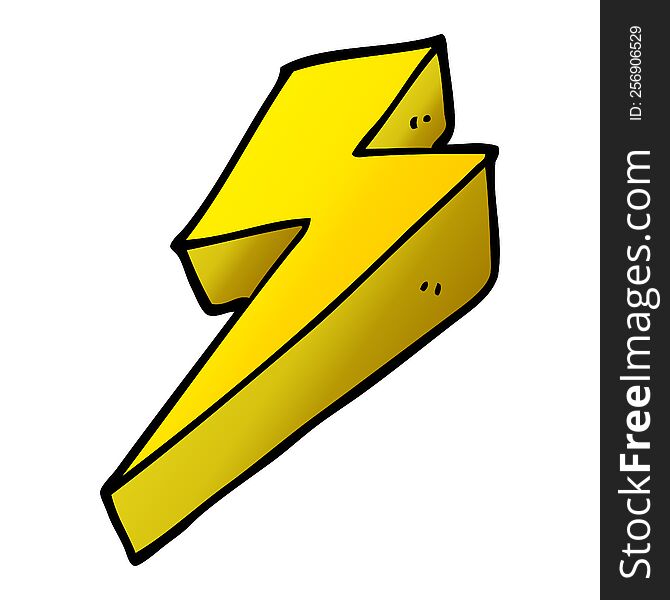 cartoon doodle thunder bolts