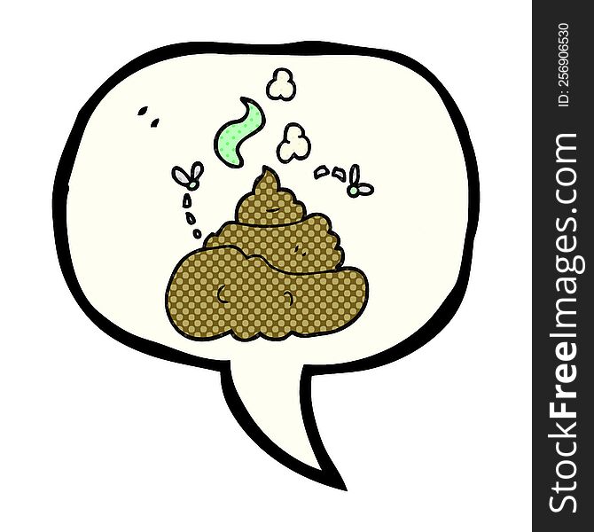 freehand drawn comic book speech bubble cartoon gross poop