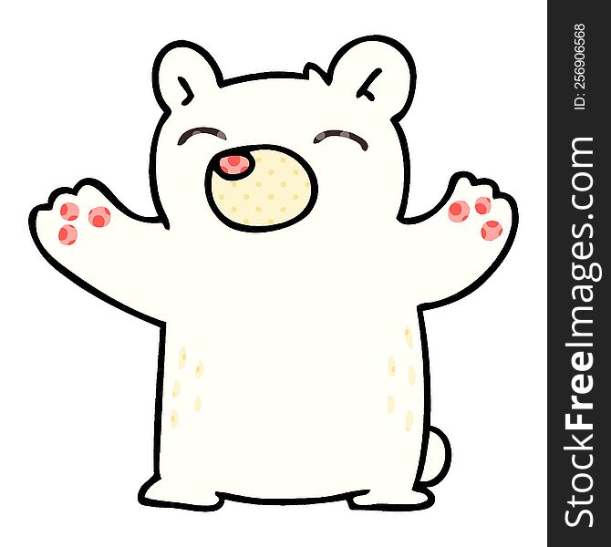 Quirky Comic Book Style Cartoon Polar Bear