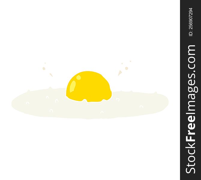 Flat Color Style Cartoon Fried Egg