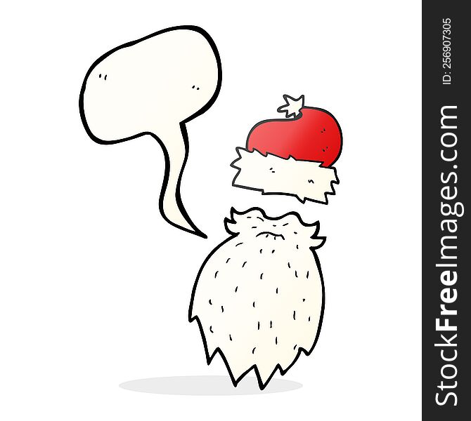 Speech Bubble Cartoon Santa Hat And Beard