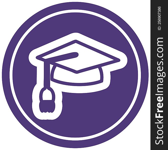 graduation cap circular icon symbol